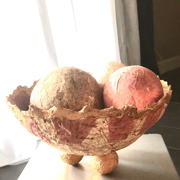 Artisan Papier-mâché Decor Bowl - Picture 2 of 15